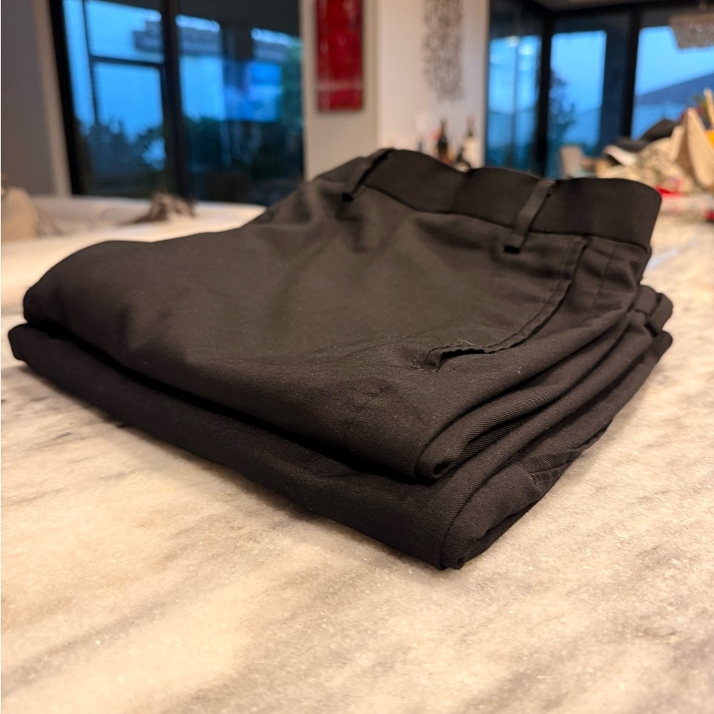 3 pairs of Men's dress (2 Black, 1 khaki) Pants Sz 44x30